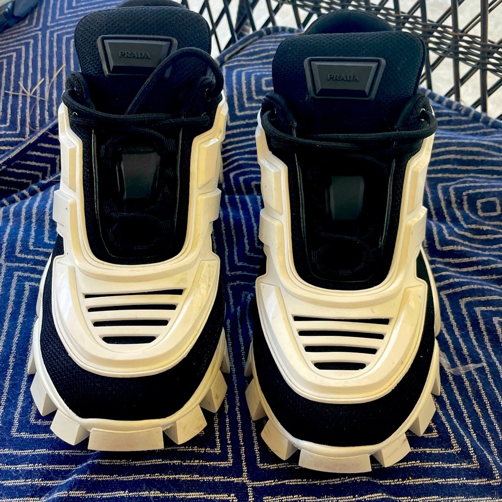 Prada cloudbust thunder sneakers. Black and white mens. Size 11. Lightly used.